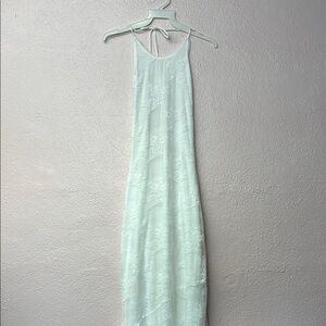 White Halter Sheath Dress